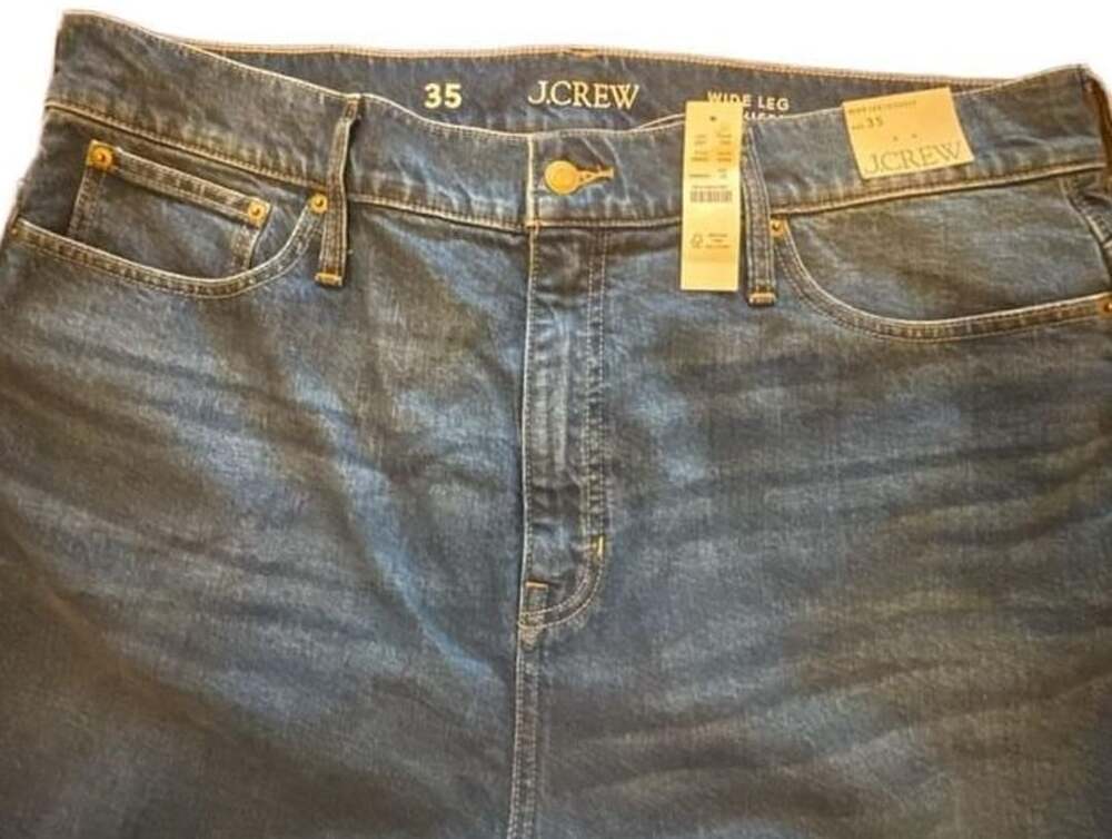 J.Crew Wide Leg Trouser Jeans Size 35 NWT Dark Denim Women’s